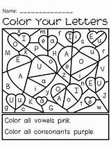 Vowels Preschool Consonants Letters sketch template