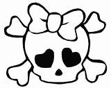 Coloring Skull Pages Girly Printable Cute Coloring4free Color Getcolorings Print sketch template