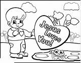 Coloring Pages Bible Jesus Loves Verse Printable Kids Adults sketch template