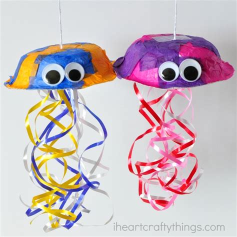 colorful jellyfish craft  kids bigdiyideascom