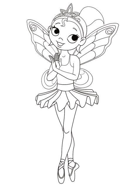 coloring page ballerina girl