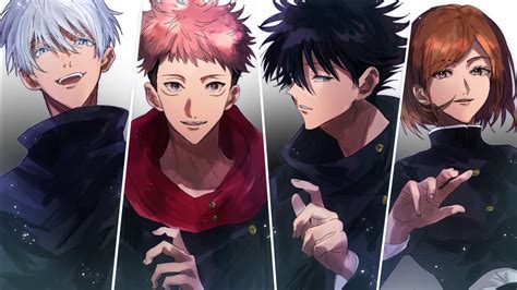blue eyes boy brown eyes brown hair girl hand jujutsu