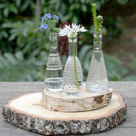 Bud Vase ~ Parisian Style Mini Glass Flower Vase Set Of 3