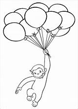 George Curious Coloring Pages Baloon Playing Bestappsforkids sketch template