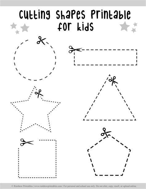 cutting practice worksheets  kids  printable activity sheets