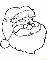 Santa Winking Pages Claus Coloring Holidays sketch template