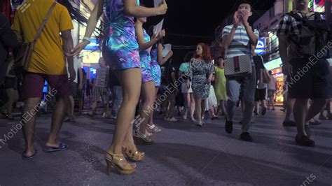 thai bar girls dancing at bangla road famous sex tourism street in