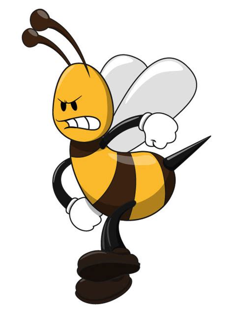 angry bee icon vector