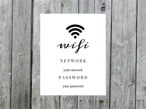 minimalist editable wifi password template diy airbnb wireless network