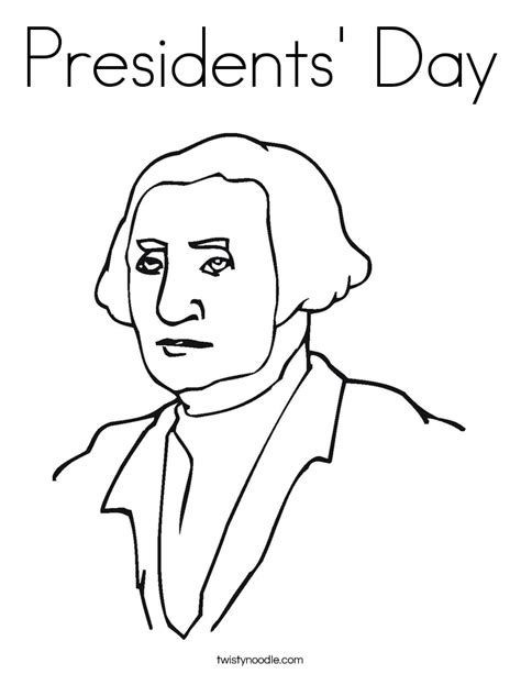 presidents day coloring page twisty noodle