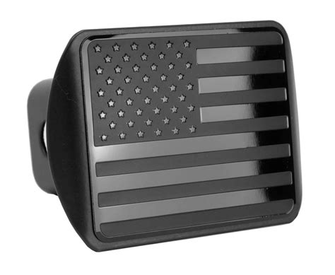 Usa Black Flag Metal Trailer Hitch Cover Fits 2 Receivers Trailer