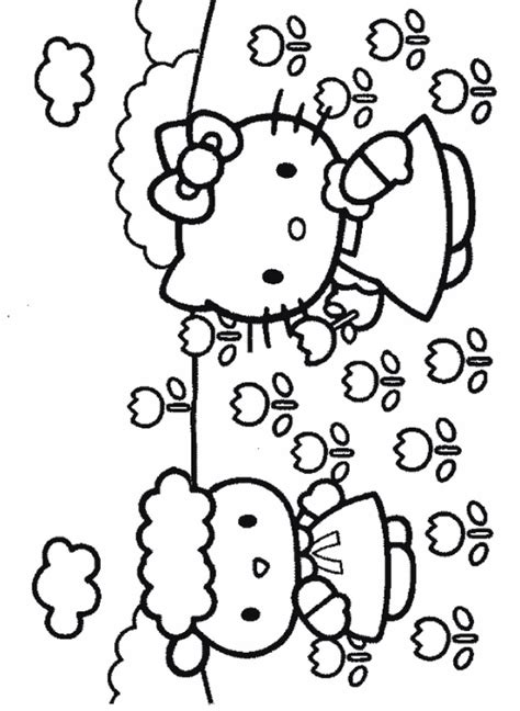 kitty  friends coloring pages slim image
