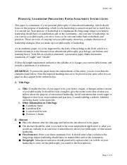 personal leadership philosophy paper assignment instructionsdocx