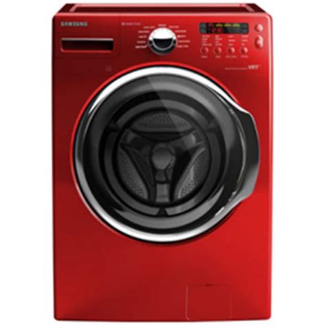 samsung  cu ft high efficiency stackable front load washer  steam cycle tango red