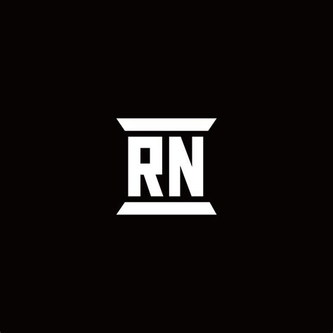 rn logo monogram  pillar shape designs template  vector art