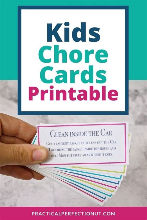 chore cards  kids  printable