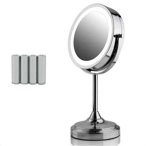 ovente makeup mirror  lights  magnification  table top  degree   double sided