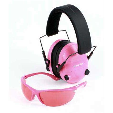 Champion Electronic Ear Muffs And Shooting Glasses Pink