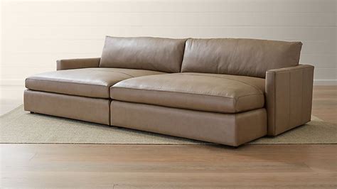 Lounge Ii Leather 2 Piece Double Chaise Sectional Sofa Crate And Barrel