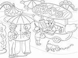 Coloring Park Amusement Pages Children Vector Hot Theme Dog Truck Food Parque Color Stock Con Childrens Printable Child sketch template