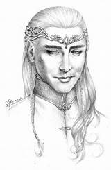 Hobbit Thranduil Coloriages Legolas Tolkien Elven Elves Lotr Talented sketch template