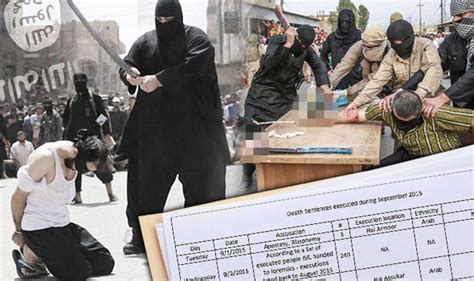 terrifying reality of life under isis sickening dossier of daily beheadings amputations