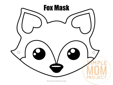 printable fox masks  kids simple mom project fox mask fox
