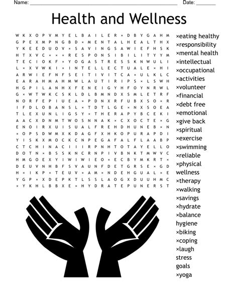 health  wellness word search puzzle worksheet acti vrogueco
