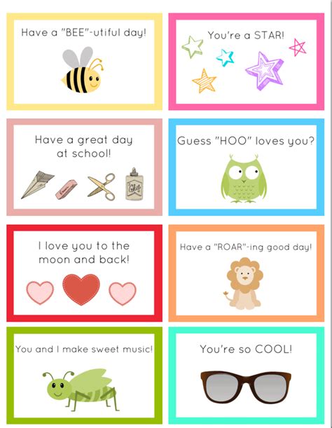 printable lunchbox notes  life lovely