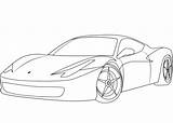 Ferrari Coloring 458 Pages Printable Drawing Supercoloring Cars Categories sketch template