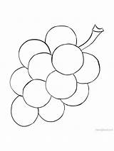 Coloring Grapes Printable Grape Pages Fruit sketch template