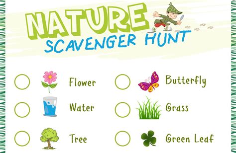 nature scavenger hunt  printable stay  home mum