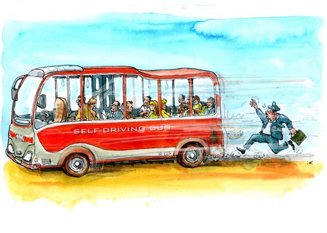 Self Driving Bus Global Mobilty Cartoon Contest Cartoon Bus