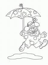 Clown Coloring Printable Library Pages Umbrella sketch template