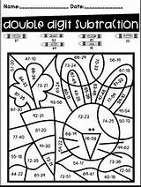 Digit Subtraction Addition Color Regrouping Code Double Two Easter Spring Coloring Worksheets Grade Math Teacherspayteachers 2nd Kids Sheets Choose Board sketch template