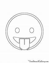 Emoji Tongue Stencil Freestencilgallery sketch template