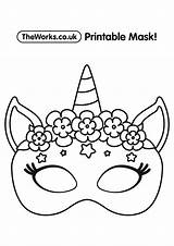 Unicorn Masquerade Mardi sketch template