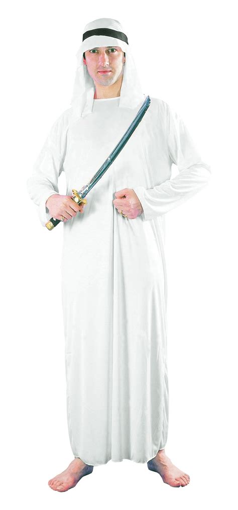 Mens White Arab Sark Fancy Dress Costume Saudi Arabia