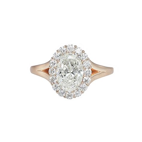 Oval Halo And Split Shank Engagement Ring For Samantha Cynthia Britt