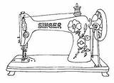 Sewing Machine Drawing Coloring Machines Singer Vintage Tattoo Printables Template Clip Explore Site Sketch Visit Loads Great Pages Drawings Templates sketch template