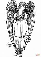 Coloring Angel Pages Lantern Printable Public sketch template