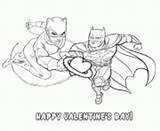 Coloring Pages Batman Catwoman Valentine Heart Color Printable Info sketch template