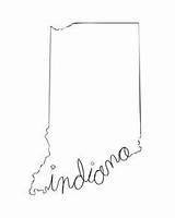 Indiana State Outline Printable Print Template sketch template