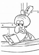 Coloring Squidward Pages Spongebob Krab Krusty Book Cartoon Reading Drawing Color Krabs Mr Print Printable Getcolorings Colouring Books Getdrawings Pa sketch template
