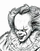 Pennywise Drawings Sketches Coloring Sketch Horror Drawing Scary Pencil Clown Halloween Terror Creepy Pages Badass Portrait Movie Ca Dark Desenhos sketch template