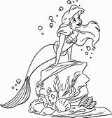 Coloring Ariel Princess Pages Popular Mermaid Disney Little sketch template