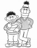 Pages Bert Ernie Coloring Getcolorings sketch template