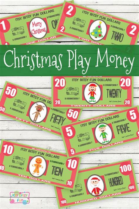 printable christmas play money  kids holiday money christmas