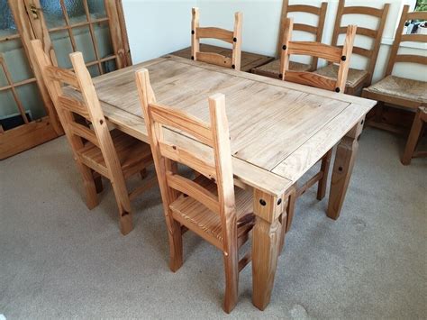 mexican pine dining table   chairs  plymouth devon gumtree