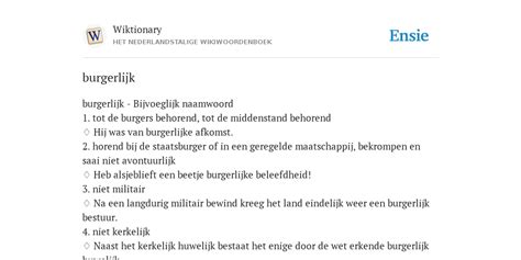 burgerlijk de betekenis volgens nederlandstalige wikiwoordenboek